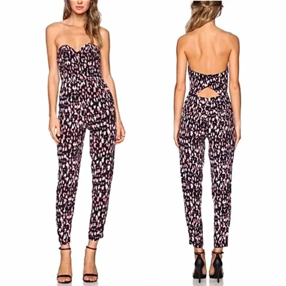 Lovers + Friends Dakota Sweetheart Strapless Cut out Jumpsuit Medium